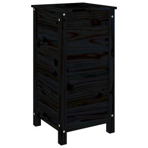 vidaXL Fioriera da Giardino Nera 40x40x78 cm Legno Massello di Pino