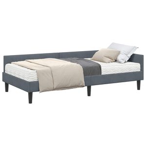vidaXL Struttura Letto Angolare con Materasso 2 pcs Grigio Velluto
