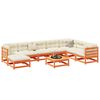 vidaXL Set Divani Giardino 9 pz con Cuscini Marrone Cera Massello Pino