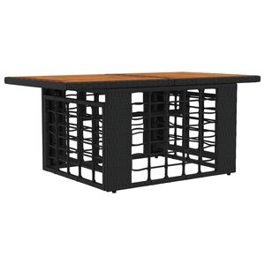 vidaXL Tavolo da giardino sollevabile Nero e naturale 100 x 55 x 37 cm