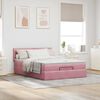 vidaXL Struttura Letto Pouf con Materasso Rosa 140x200 cm in Velluto
