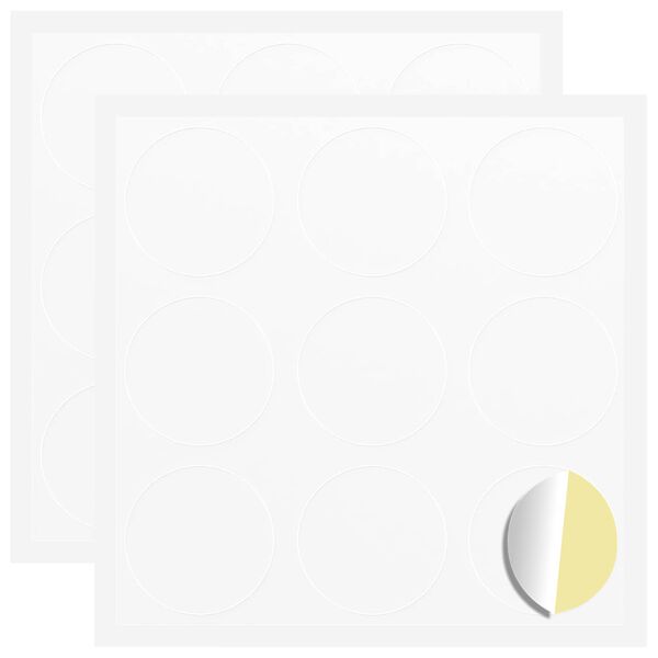 vidaXL Adesivo 2 pcs Bianco &Oslash; 20 x 0,5 mm Carta