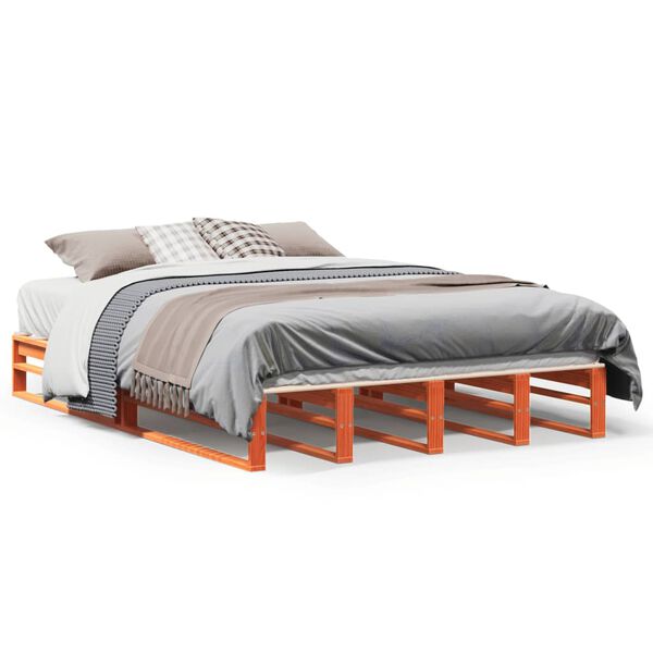 vidaXL Letto senza Materasso Marrone Cera 160x200 cm in Legno di Pino