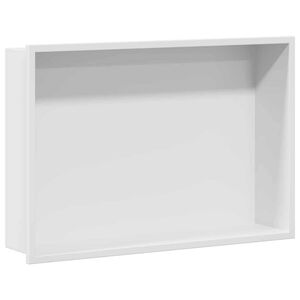 vidaXL Nicchia per doccia Bianco 45 x 30 x 9,5 cm Acciaio inossidabile
