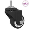 vidaXL Rullo girevole 12 pz Nero 40,4 x 40,4 x 19,7 mm Ferro e nylon