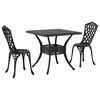 vidaXL Set di Tavolo da Giardino 3 pz Nero Alluminio pressofuso