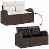 vidaXL Set Divano da Giardino con cuscino 5 pcs Marrone Poly Rattan
