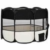 vidaXL Box per Cani Pieghevole con Borsa Trasporto Nero 125x125x61 cm
