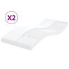 vidaXL Materassi in Schiuma 2pz Bianchi 80x200cm 7 Zone Durezza 20 ILD