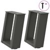 vidaXL Gambe per Tavolino da Caffè a Forma di U 2 pz Antracite 30x(30-31) cm Acciaio