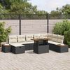 vidaXL Set Divano da Giardino 9 pcs Nero polyrattan