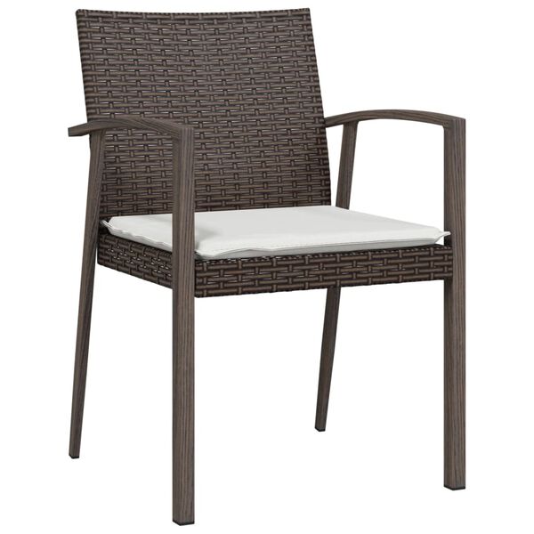 vidaXL Sedie Giardino con Cuscini 6pz Marroni 56,5x57x83 cm Polyrattan