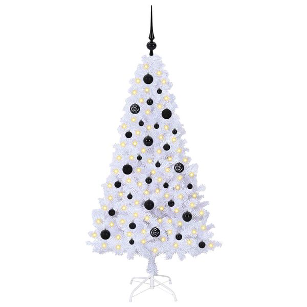 vidaXL Albero di Natale artificiale Bianco 150 cm PVC e Acciaio