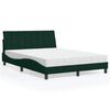 vidaXL Letto con Materasso Hanko Verde Scuro 140x190 cm in Velluto