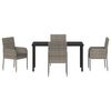 vidaXL Set da Pranzo per Giardino con cuscino 5 pcs Grigio polyrattan