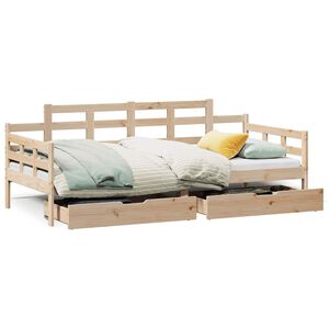 vidaXL Dormeuse con Cassetti 80x200 cm in Legno Massello di Pino