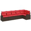 vidaXL Set Divano da Giardino Marrone polyrattan