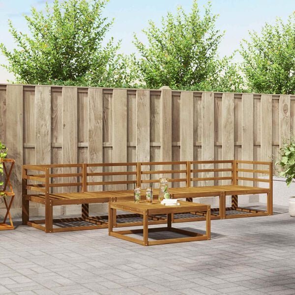 vidaXL Set di divani da esterno 5 pcs Naturale