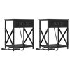 vidaXL Armadio da Notte 2 pz Rovere Nero 41 x 31 x 51 cm
