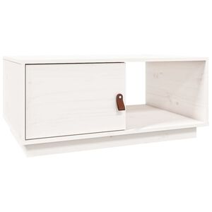 vidaXL Tavolino da Salotto Bianco 80x50x35,5 cm Legno Massello di Pino