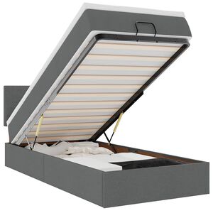 vidaXL Pouf Letto con Materasso e LED Grigio Scuro 80x200cm in Tessuto