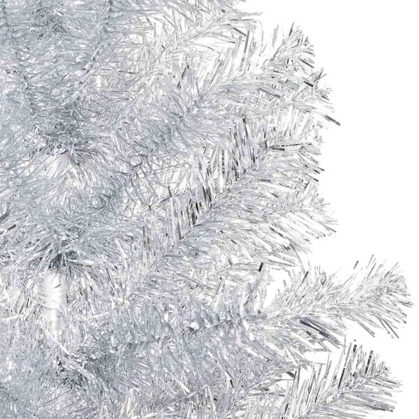 vidaXL Albero di Natale Preilluminato con Palline Argento 120 cm PET