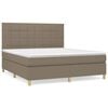 vidaXL Giroletto a Molle con Materasso Tortora 160x200 cm in Tessuto