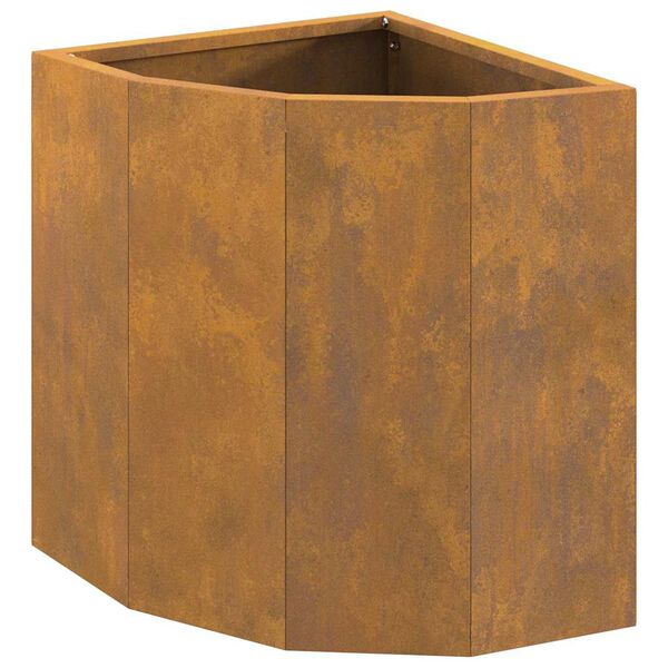 vidaXL Vaso d'angolo Ruggine 30 x 30 x 35 cm acciaio corten