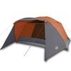 vidaXL Tenda da Campeggio con Portico 4 Persone Grigio e Arancione Impermeabile