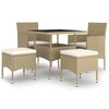 vidaXL Set da Pranzo per Giardino 5 pz in Polyrattan Beige