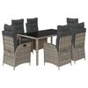 vidaXL Set da Pranzo da Giardino 7 pz con Cuscini in Polyrattan Grigio