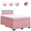 vidaXL Giroletto a Molle con Materasso Rosa 120x200 cm in Velluto