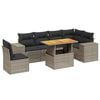 vidaXL Set Divani da Giardino 7 pz con Cuscini Grigio in Polyrattan