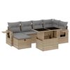 vidaXL Set Divani da Giardino 7 pz con Cuscini Beige in Polyrattan