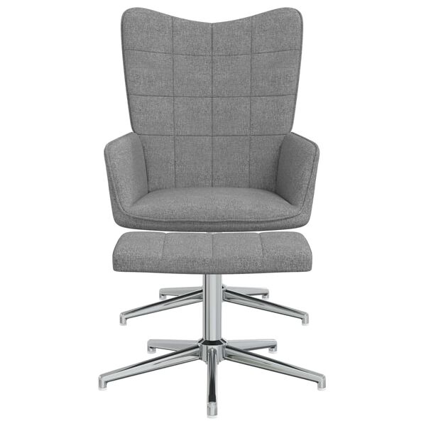 vidaXL Poltrona Relax con Poggiapiedi Grigio Chiaro in Tessuto