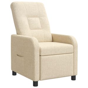 vidaXL Poltrona reclinabile Crema Tessuto