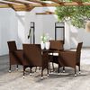 vidaXL Set da Pranzo per Giardino 5 pz in Polyrattan Marrone