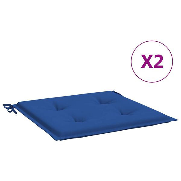 vidaXL Cuscini per Sedia 2 pz Blu Reale 40x40x4 cm in Tessuto Oxford