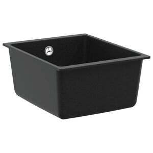 vidaXL Lavello Nero 370 x 460 mm 80% Quarzo e 20% Resina
