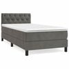 vidaXL Giroletto a Molle con Materasso Grigio Scuro 80x200 cm Velluto