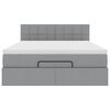 vidaXL Pouf Letto con Materasso e LED Grigio Chiaro 140x190 cm