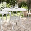 vidaXL Tavolo da Giardino Bianco Ø90x75 cm in Alluminio Pressofuso