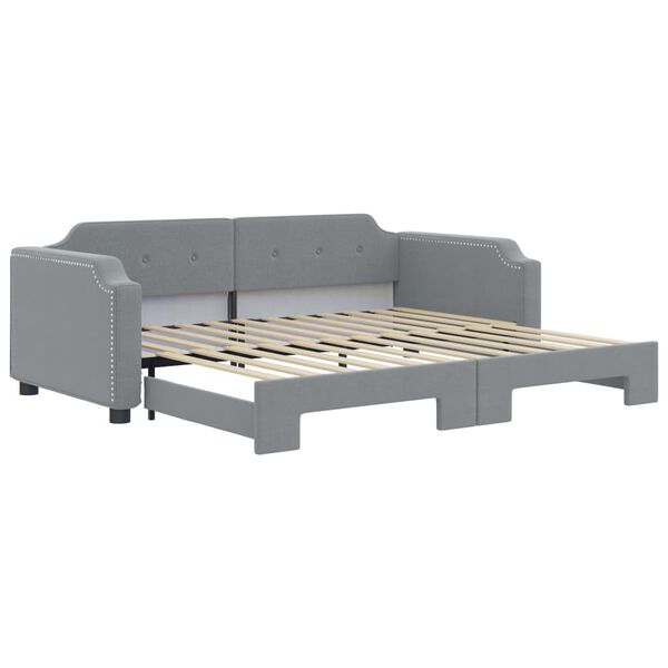 vidaXL Divano Letto con Letto Estraibile Grigio Chiaro 90x200 Tessuto