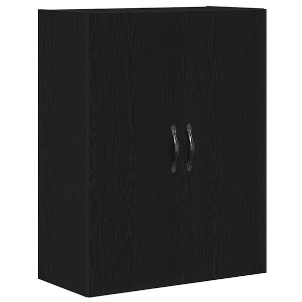 vidaXL Mobile a muro Rovere Nero 69,5 x 34 x 180 cm Legno multistrato