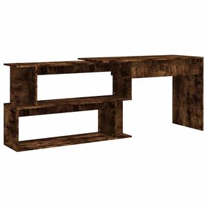vidaXL Scrivania Angolare Rovere Fumo 200x50x76cm in Legno Multistrato
