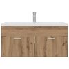 vidaXL Mobile da Bagno con porta Rovere artigianale 100 x 38,5 x 46 cm