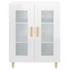 vidaXL Credenza 69,5x34x90 cm in Legno Multistrato Bianco Lucido
