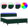 vidaXL Letto a Molle con Materasso e LED Verde Scuro 180x200cm Velluto