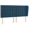 vidaXL Testiera ad Orecchio Blu Scuro 203x23x118/128 cm in Velluto