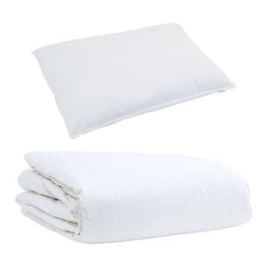 vidaXL Duvet Estivo con cuscino 2 pcs Bianco Piuma d'anatra